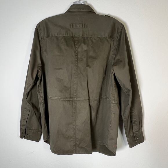 VTG Lauren Ralph Long Sleeve Snap Button Utility Shacket Women's M Olive Green - Picture 3 of 12